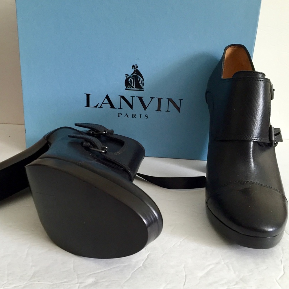 LANVIN Black Monk Strap Booties NEW Sz 40 | FR - Picture 6 of 8
